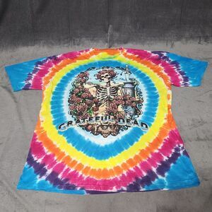 Vintage Liquid Blue Grateful Dead Tie Dye T Shirt Adult XL 1998 90s Skeleton Tee